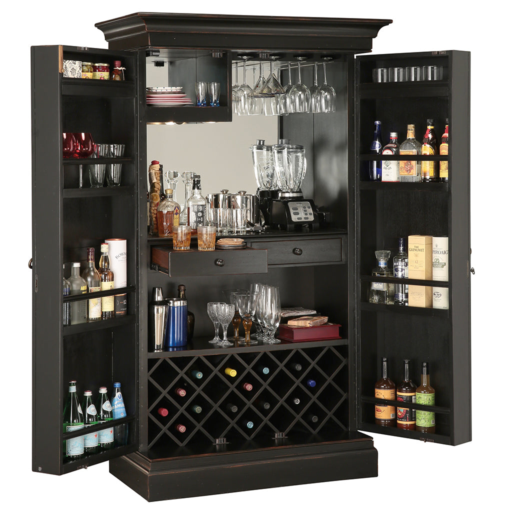 Howard Miller Sambuca Wine & Bar Cabinet 695142 hide-a-bar with closed doors - Home Bars USA