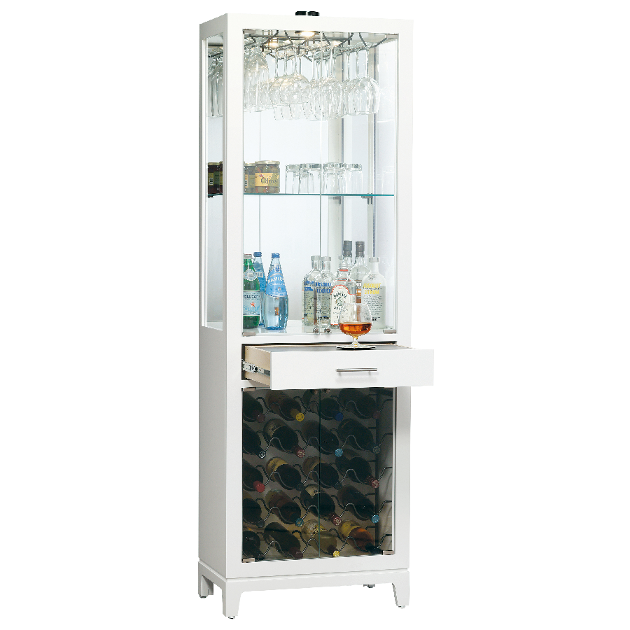 Howard Miller Samson II Wine &amp; Bar Cabinet 690051 with an open drawer for additional serving space - Home Bars USA