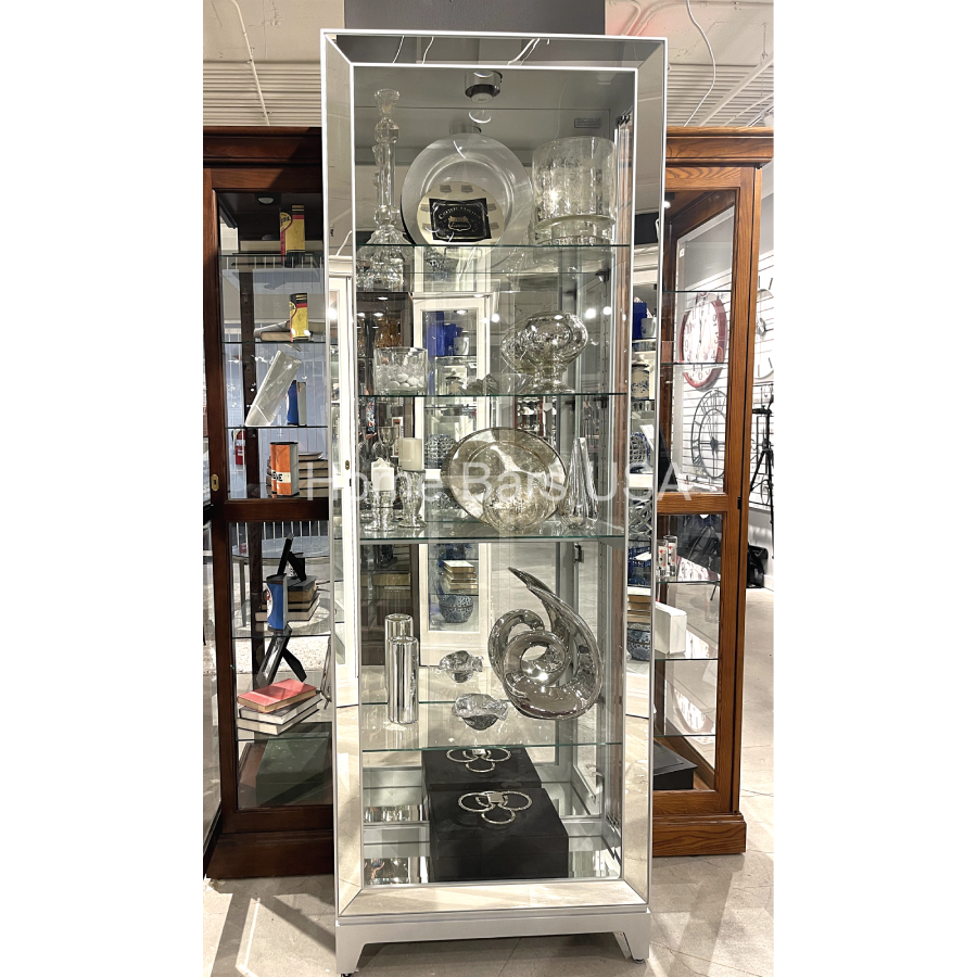 Howard Miller Shayne Curio Cabinet 680590 real photo front - Home Bars USA