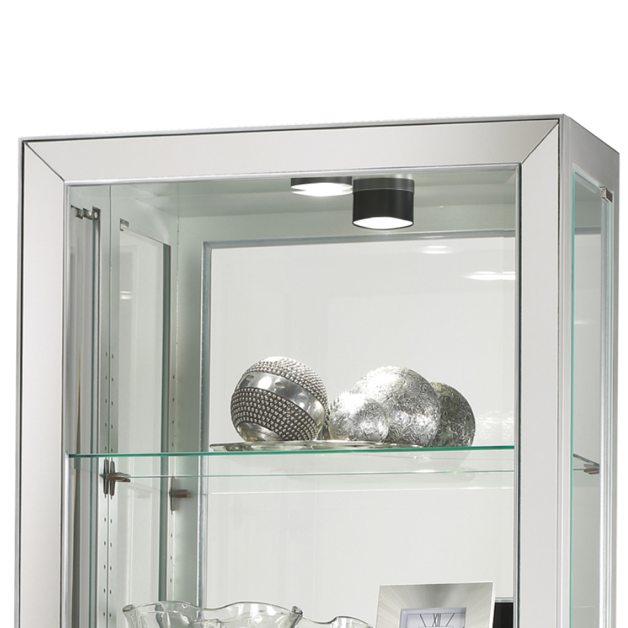 Howard Miller Shayne Curio Cabinet 680590 details of a top part - Home Bars USA