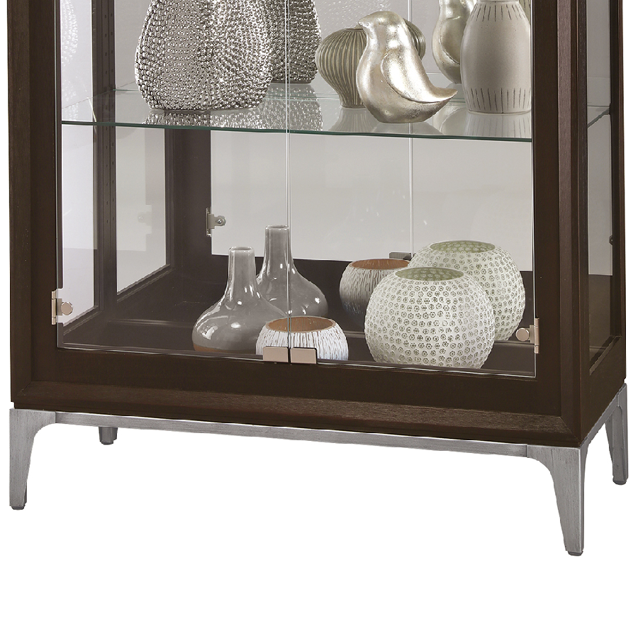 Howard Miller Sheena Curio Cabinet 680692 details of a base part - Home Bars USA