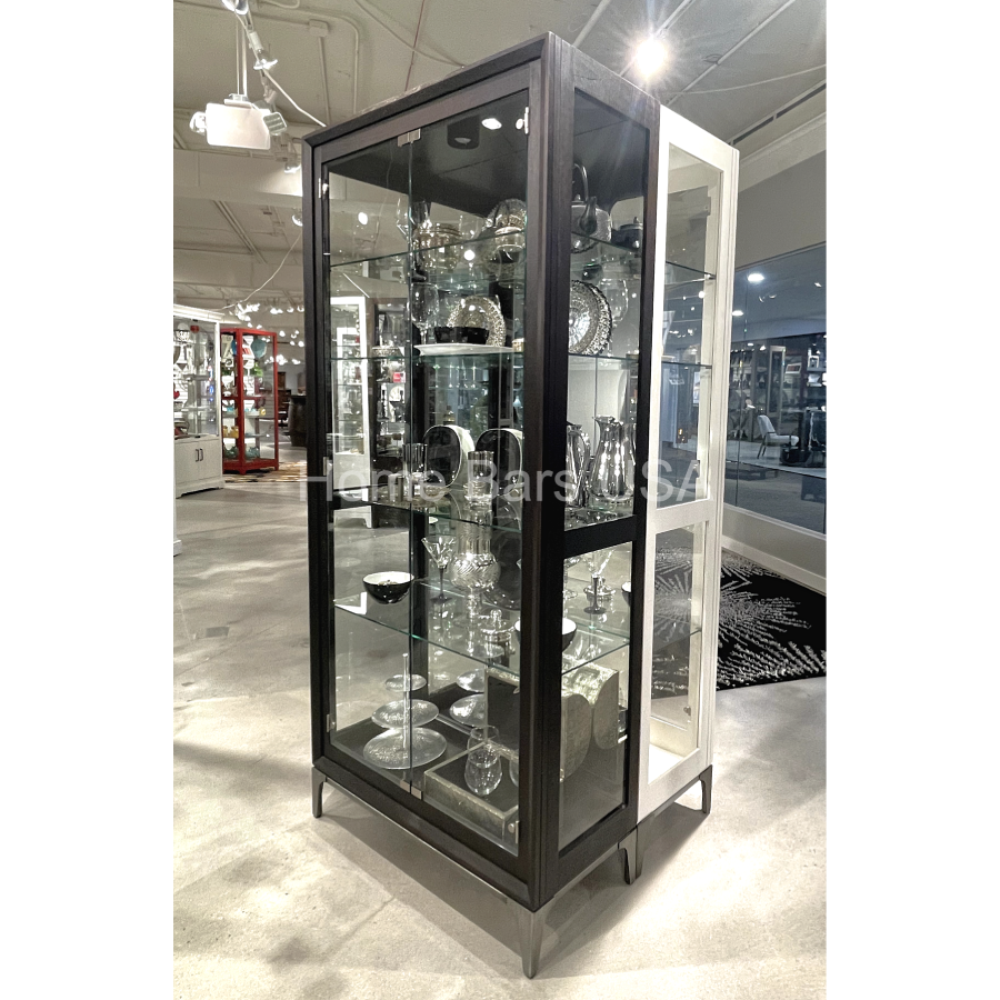 Howard Miller Sheena Curio Cabinet 680692 real photo angle - Home Bars USA