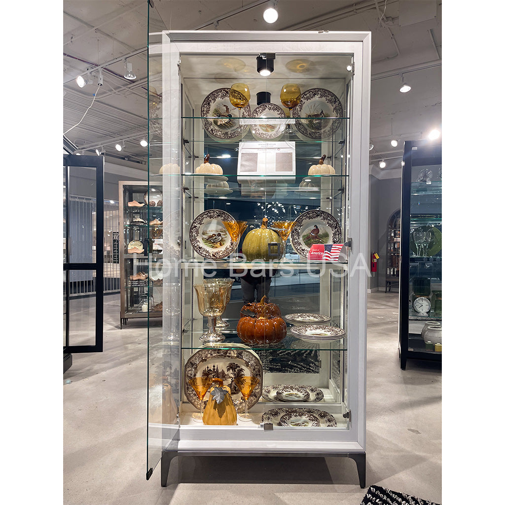 Howard Miller Sheena II Curio Cabinet 680693 real photo of the front with an open door - Home Bars USA