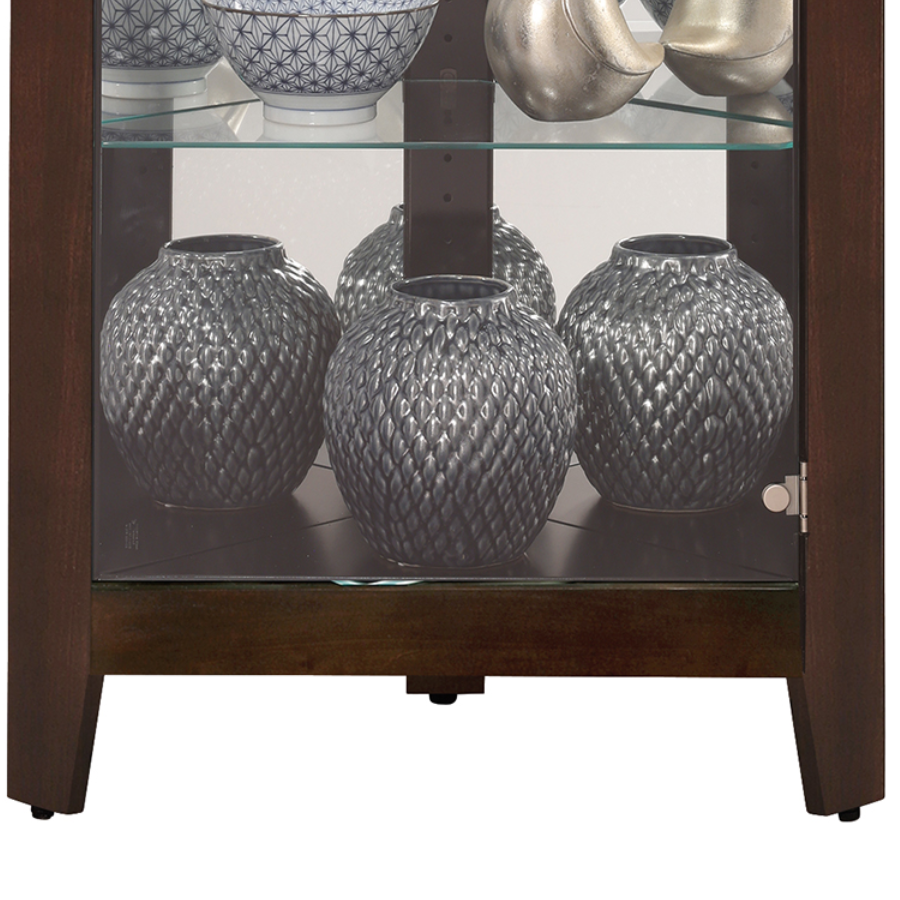 Howard Miller Tamsin Corner Curio Cabinet 680720 details of a base part - Home Bars USA