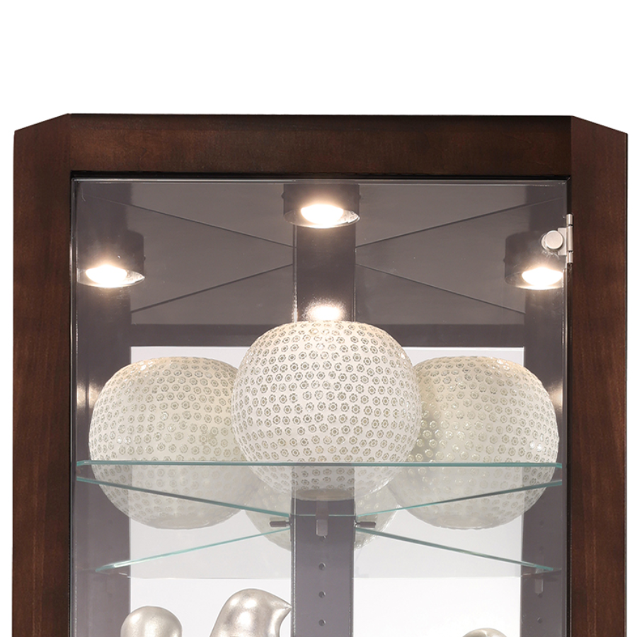 Howard Miller Tamsin Corner Curio Cabinet 680720 details of a top part - Home Bars USA