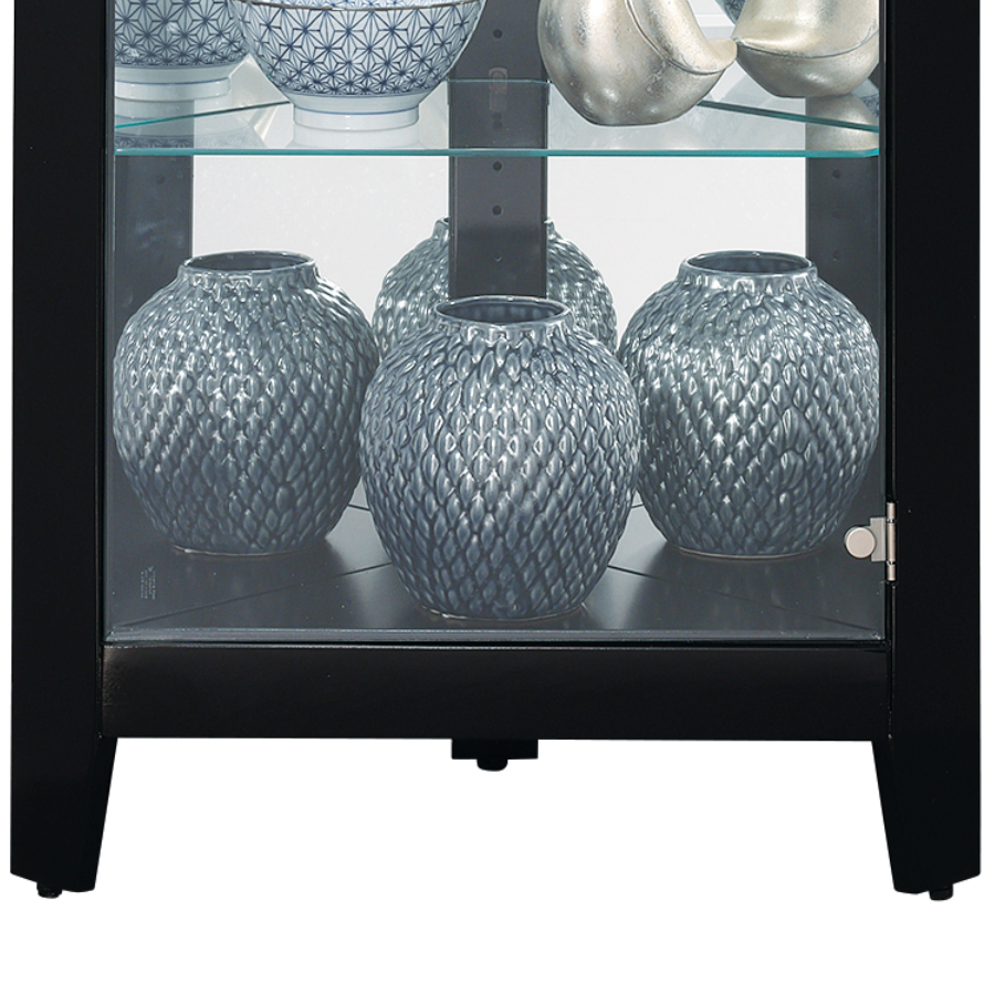 Howard Miller Tamsin III Corner Curio Cabinet 680722 details of a base part - Home Bars USA