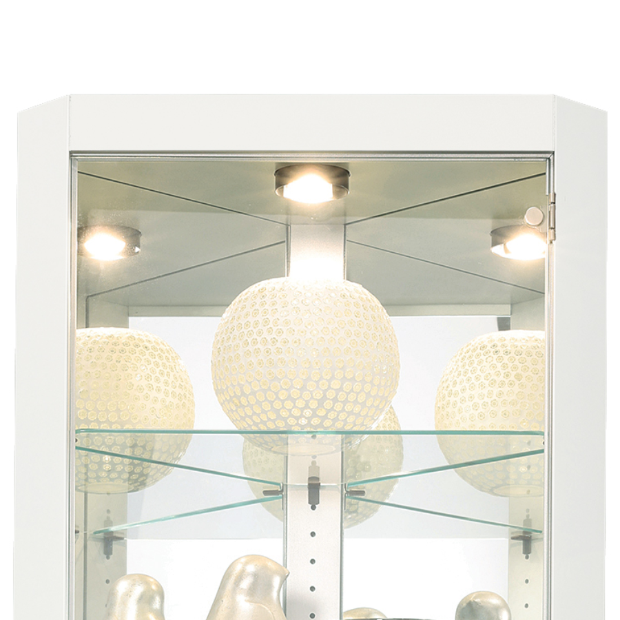 Howard Miller Tamsin IV Corner Curio Cabinet 680723 details of a top part - Home Bars USA