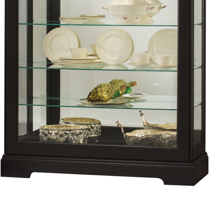 Howard Miller Tyler II Black Curio Cabinet 680538 details of base part - Home Bars USA