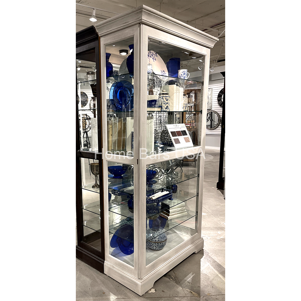Howard Miller Tyler IV white Curio Cabinet 680639 real image side view - Home Bars USA