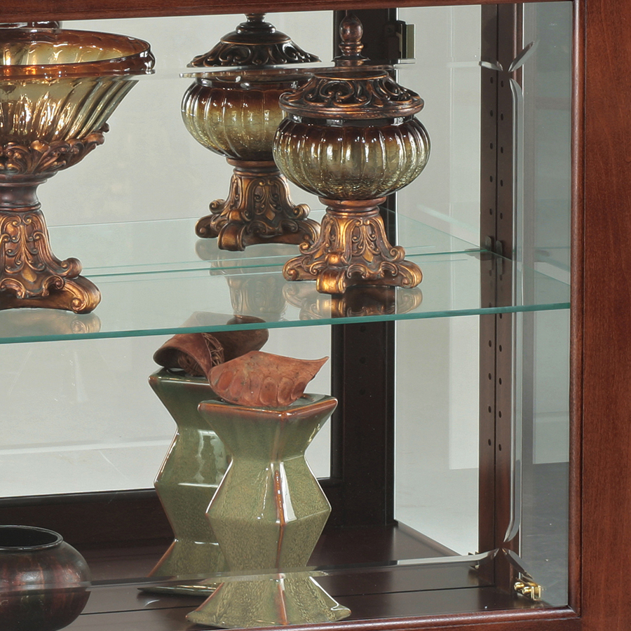 Howard Miller Underhill Curio Cabinet 680533 crystalcut grooved glass on the front - Home Bars USA