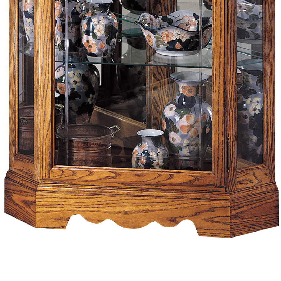 Howard Miller Wilshire Curio Cabinet 680207 base details - Home Bars USA