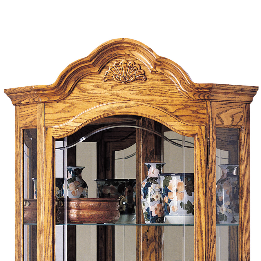 Howard Miller Wilshire Curio Cabinet 680207 top details - Home Bars USA