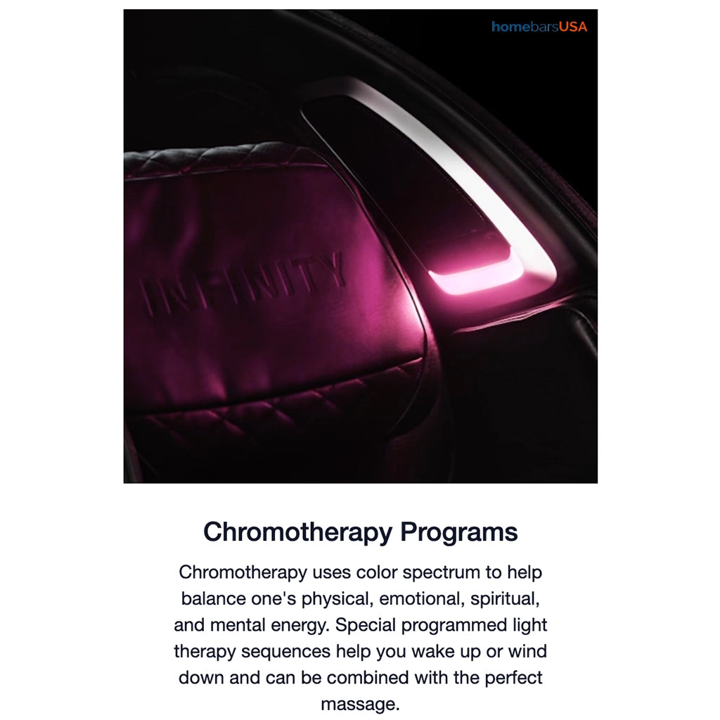 Infinity Dynasty 4D Massage Chair (Certified Pre-Owned) chromotherapy programs 