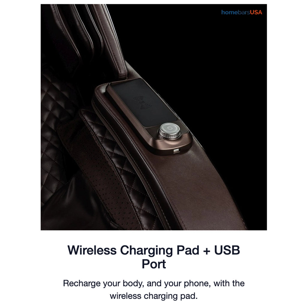 Infinity Dynasty 4D Massage Chair (Certified Pre-Owned) wireless charging pad USB port
