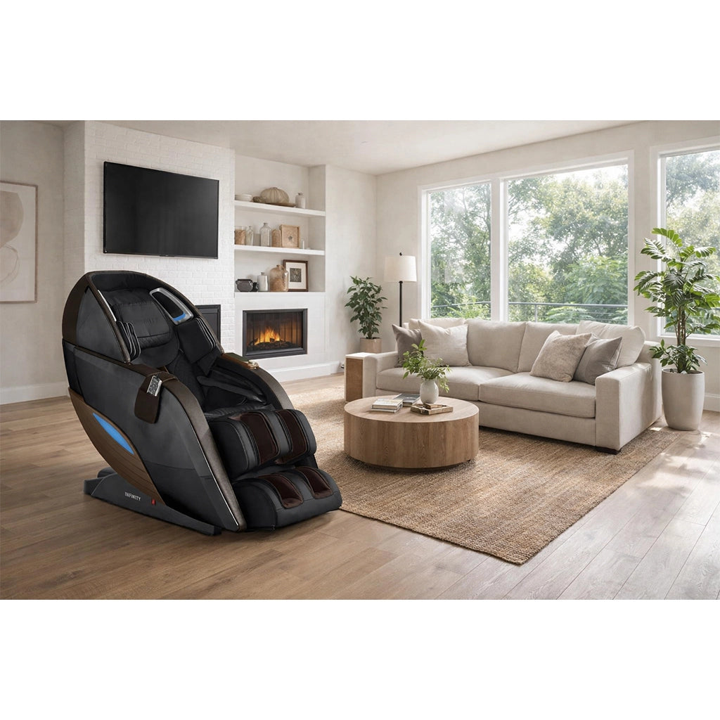 Infinity Dynasty 4D Massage Chair in Brown (Certified Pre-Owned) in interior design