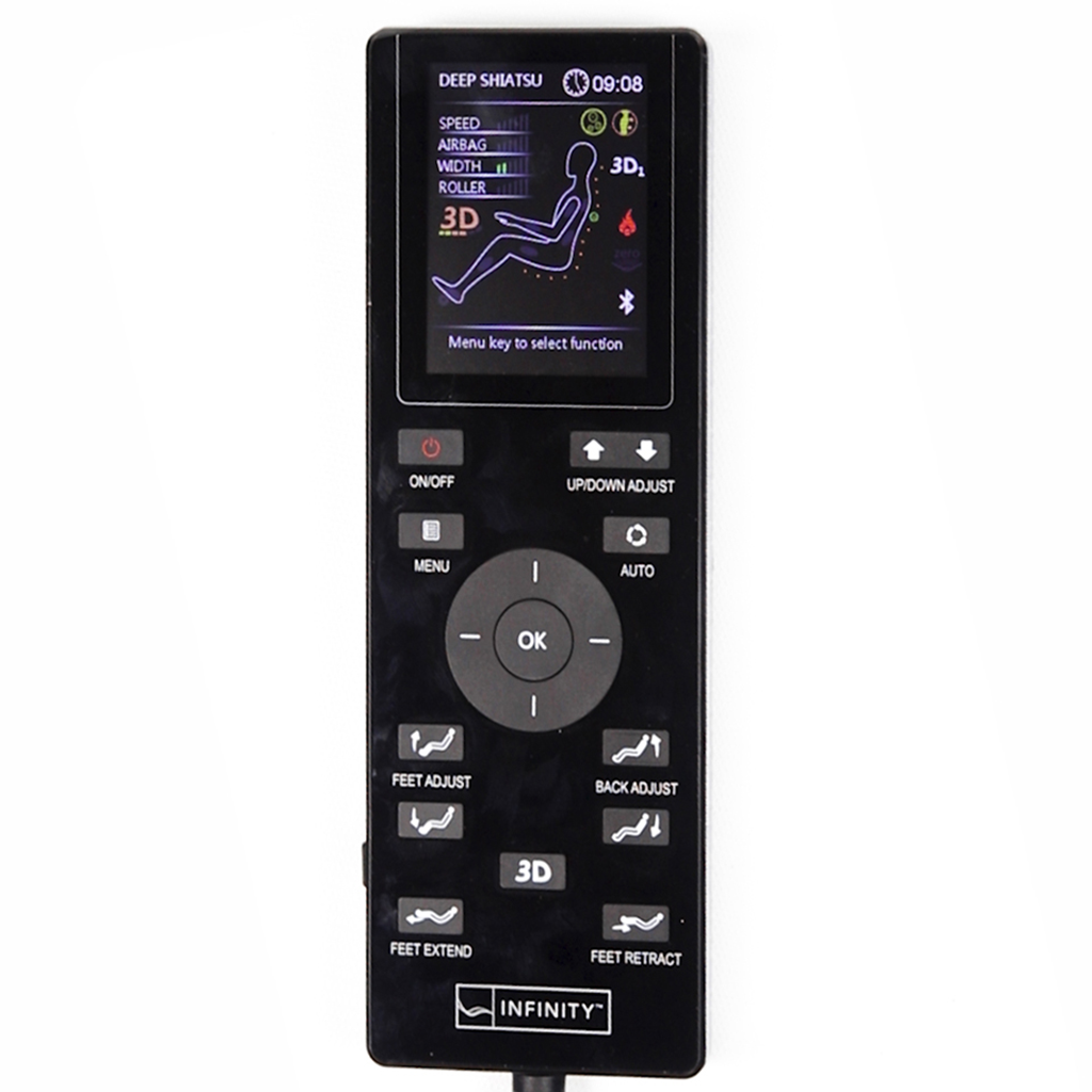 Infinity Evolution 3D/4D Massage Chair in Black remote control - Home Bars USA