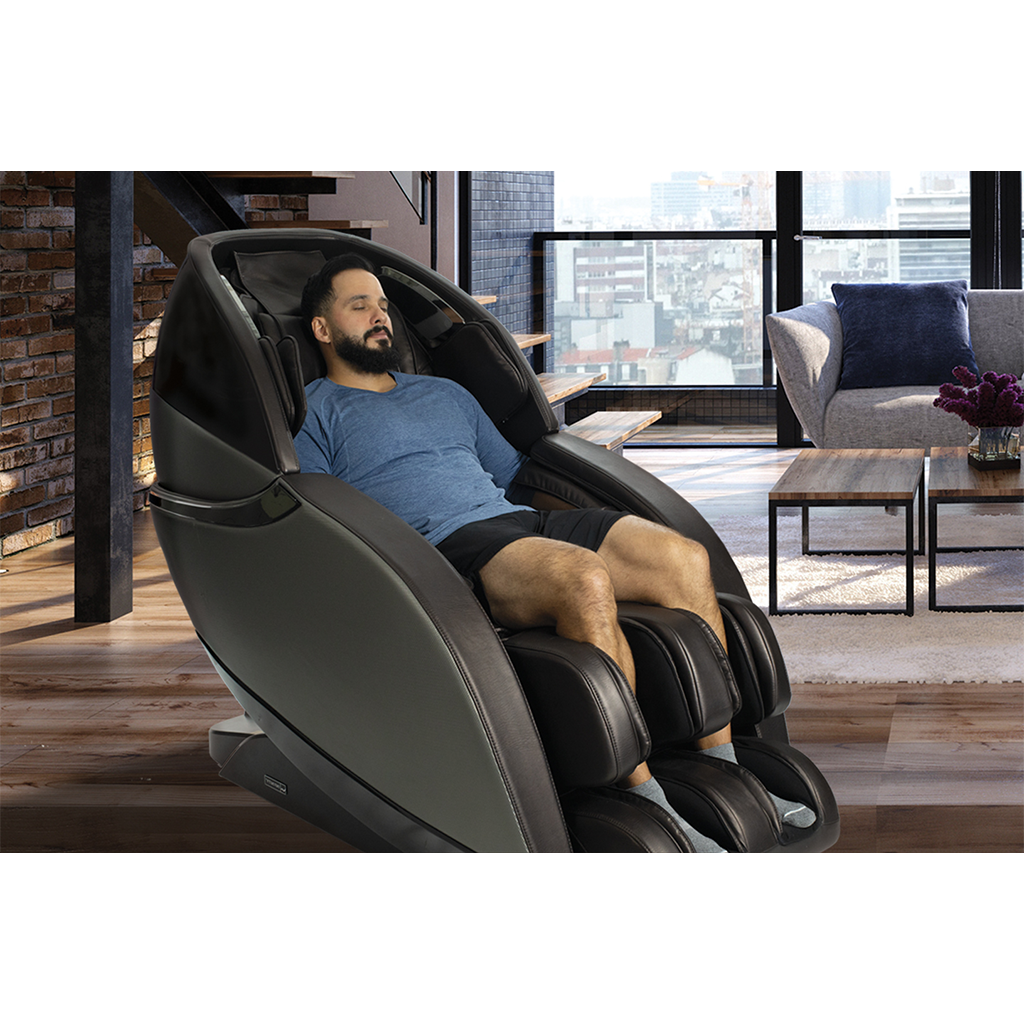 Infinity Evolution 3D/4D Massage Chair in Brown lifestyle - Home Bars USA