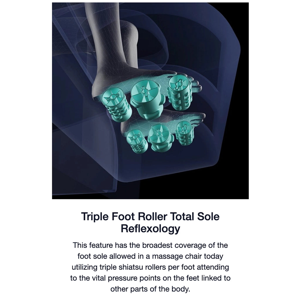 Infinity Evolution Max Massage Chair (Certified Pre-Owned) triple foot roller total sole reflexology