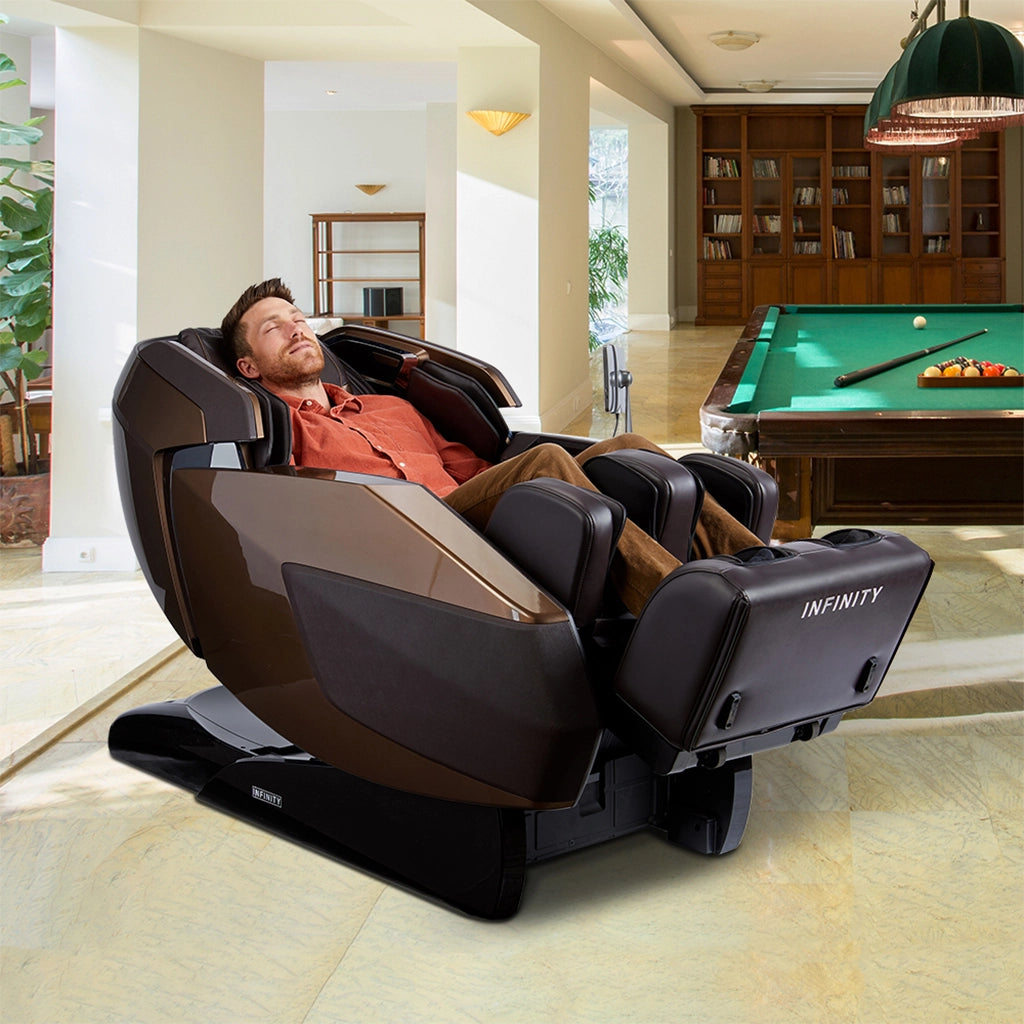 Infinity Imperial Syner-D Massage Chair in Brown in lifestyle
