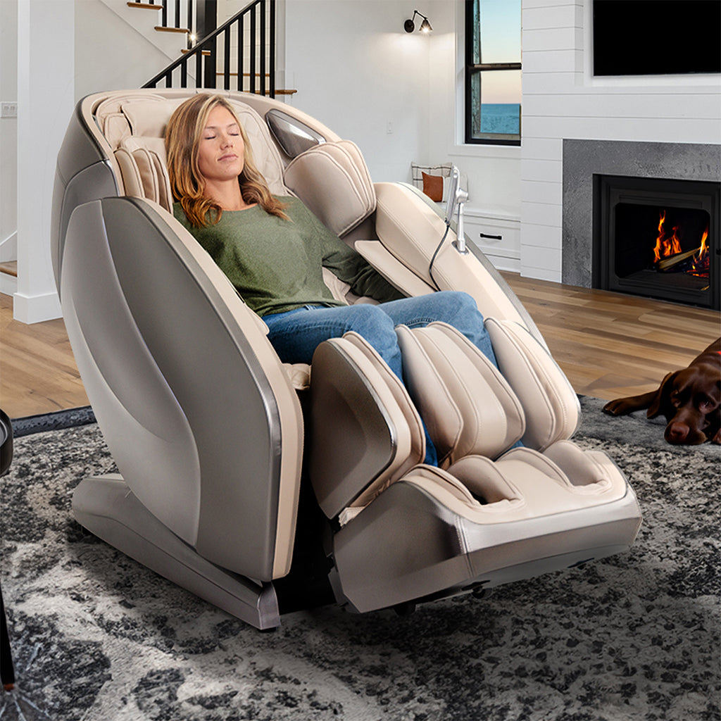 Kyota Hatsumei 4D AI Massage Chair M900 in Gray lifestyle