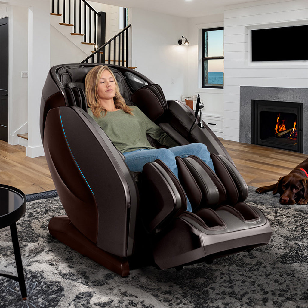 Kyota Hatsumei 4D AI Massage Chair M900 in Brown lifestyle