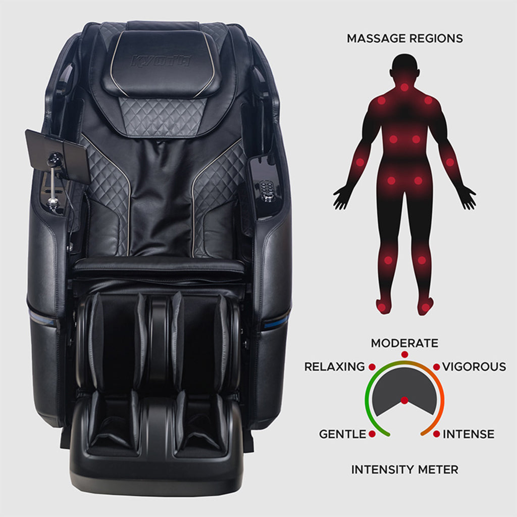 Kyota Kizuna Massage Chair M688 in Brown massage regions