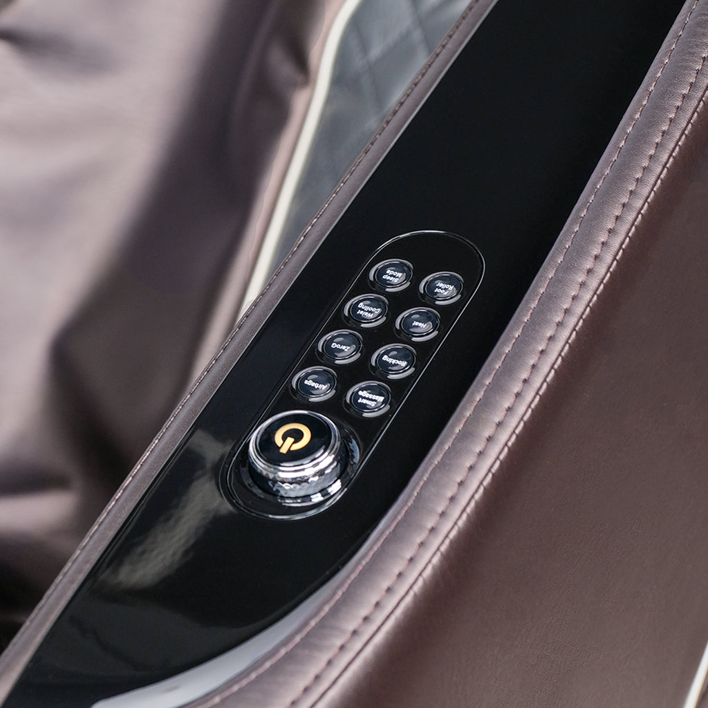 Kyota Kizuna Massage Chair M688 in Brown quick access pannel