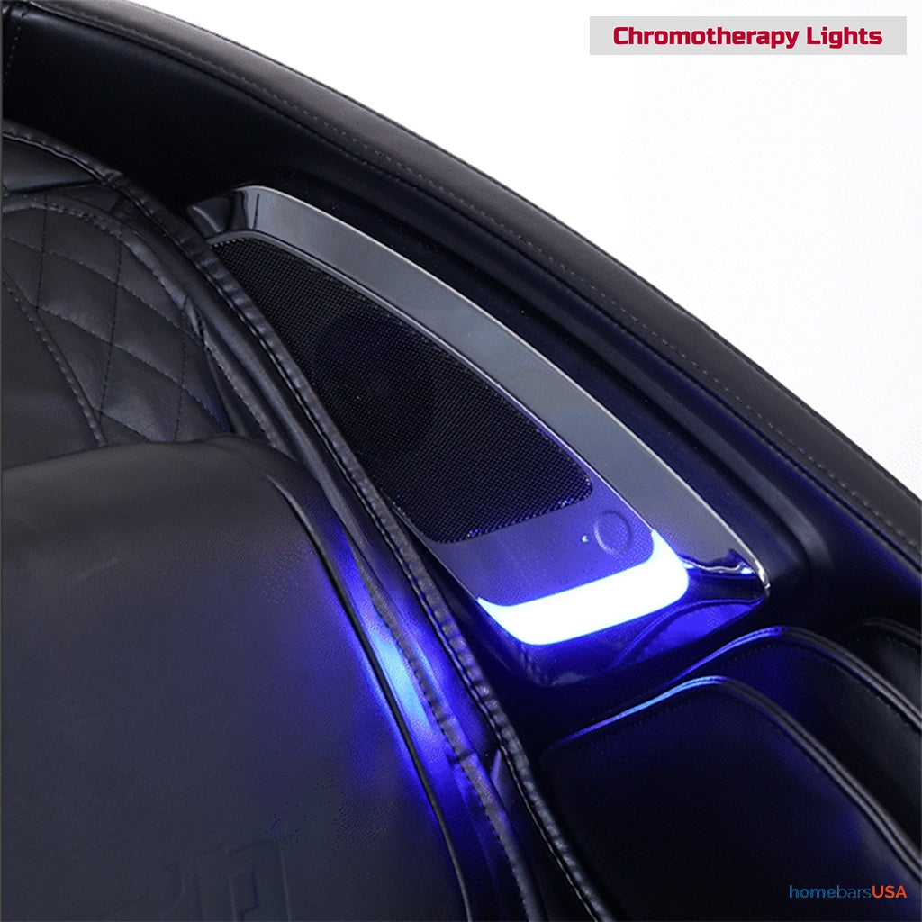 Kyota Nokori Syner-D Massage Chair M980 in Black (Certified Pre-Owned) chromotherapy lights