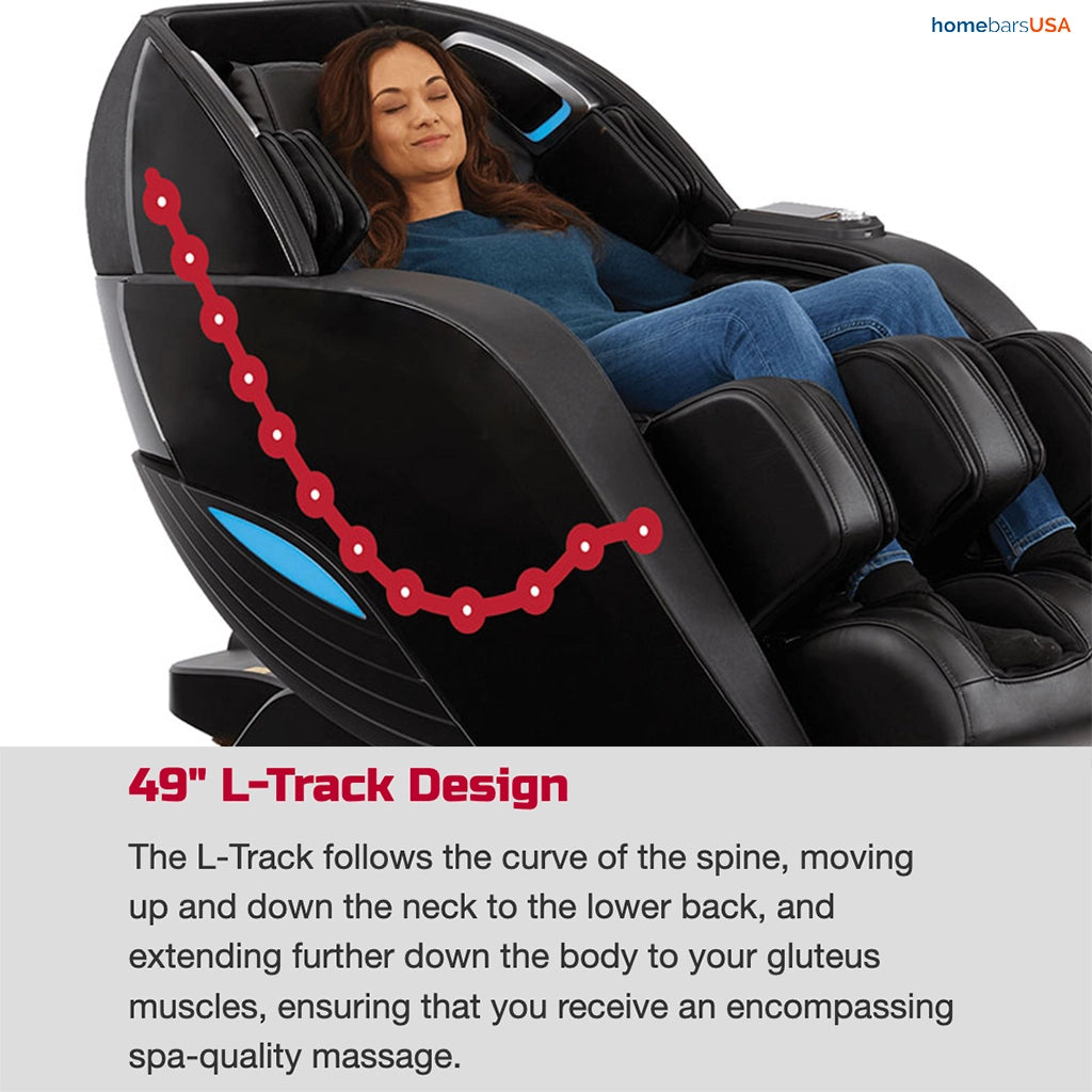 Kyota Yutaka 4D Massage Chair M898 in Black (Certified Pre-Owned) 49" L-Track Design