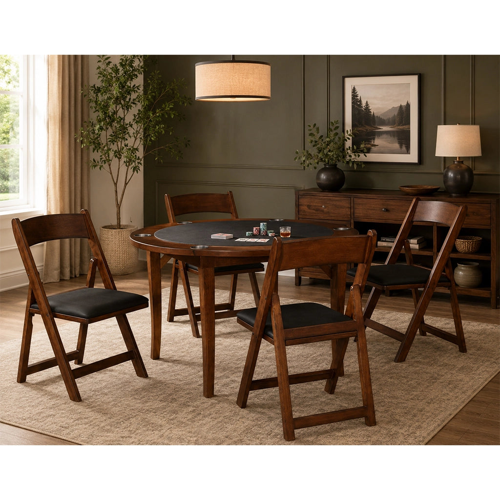 RAM Game Room 48" Folding Game Table in Chestnut in interior design - Home Bars USA