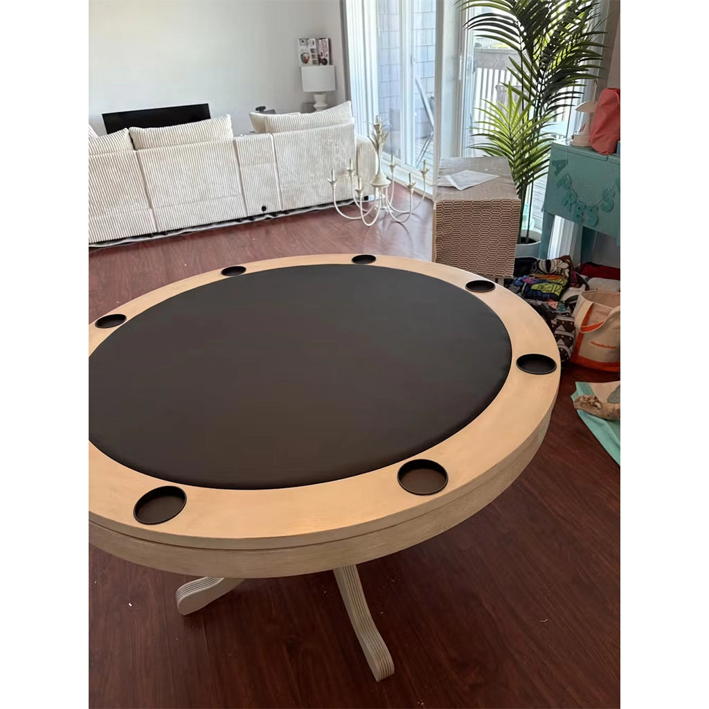 RAM Game Room 48" Game Table in Antique White real photo of a playing surface - Home Bars USA