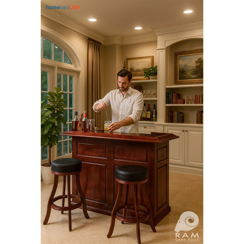 RAM Game Room 60" Home Bar in English Tudor lifestyle - Home Bars USA