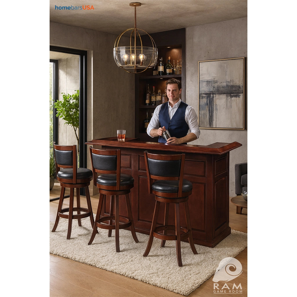 RAM Game Room 72" Home Bar in English Tudor lifestyle - Home Bars USA