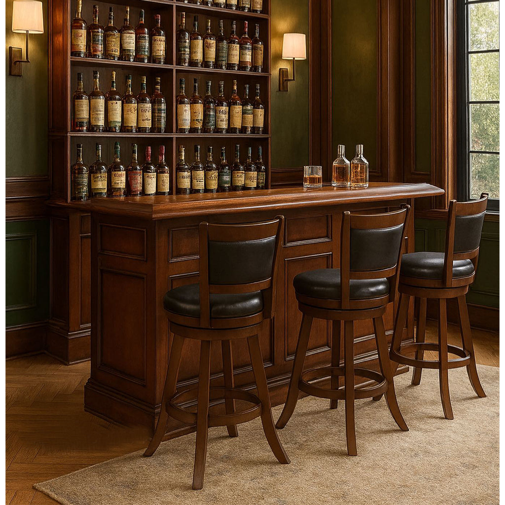 RAM Game Room 84&quot; English Pub Style Home Bar in Cappuccino in interior design - Home Bars USA