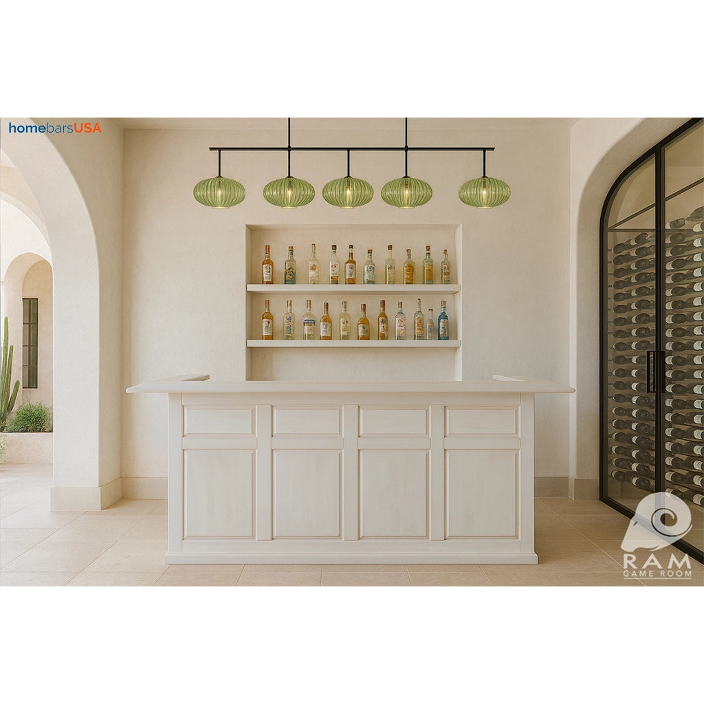 RAM Game Room 84" English Pub Style Home Bar in Antique White in interior design - Home Bars USA