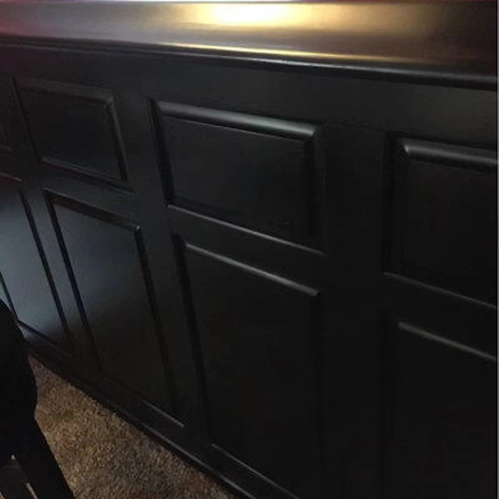 RAM Game Room 84" English Pub Style Home Bar in Black real photo of the front panels - Home Bars USA