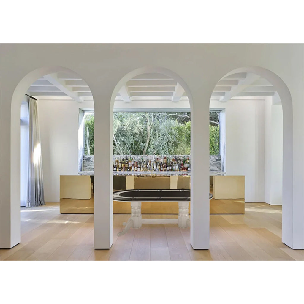 RAM Game Room 84&quot; Texas Hold &#39;em Game Table in Antique White in interior design - Home Bars USA