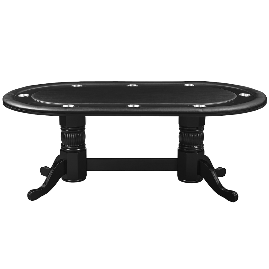 RAM Game Room 84" Texas Hold 'em Game Table in Black - Home Bars USA