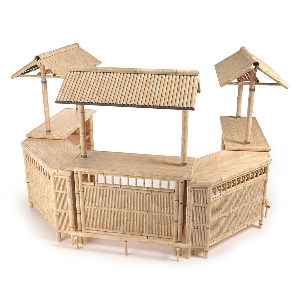 RAM Game Room Bamboo Tiki Corner Bar set - Home Bars USA