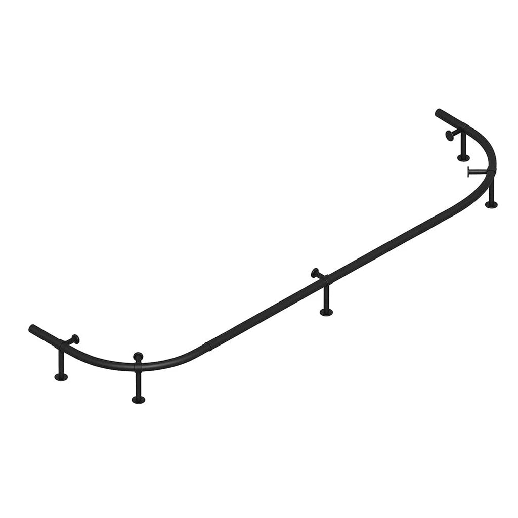 RAM Game Room Foot Rail for Prohibition 60" Cocktail Bar in Matte Black full - Home Bars USA