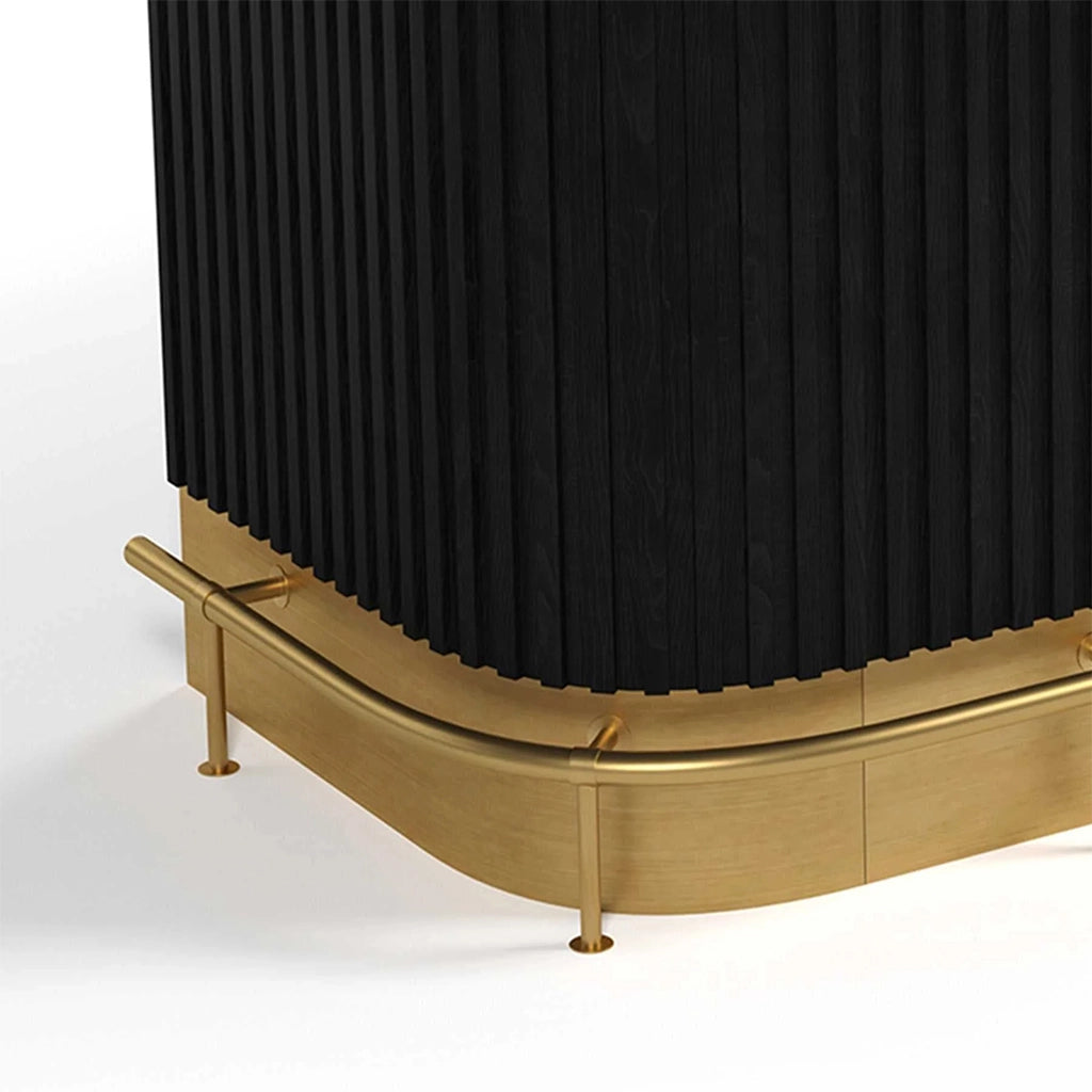 RAM Game Room Foot Rail for Prohibition 60" Cocktail Bar in Polished Brass - Home Bars USA