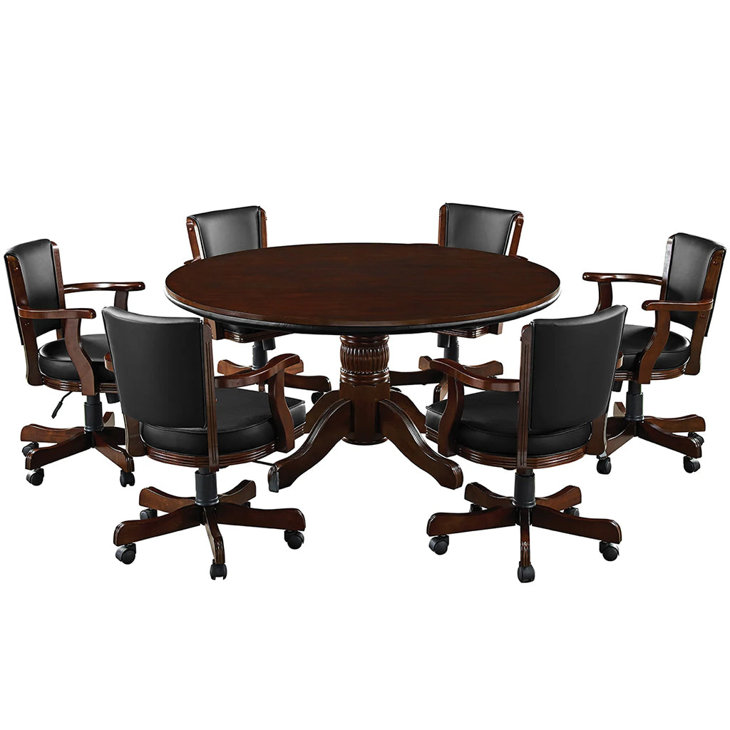 RAM Game Room Game &amp; Dining Table in Cappuccino set with gaming chairs - Home Bars USA