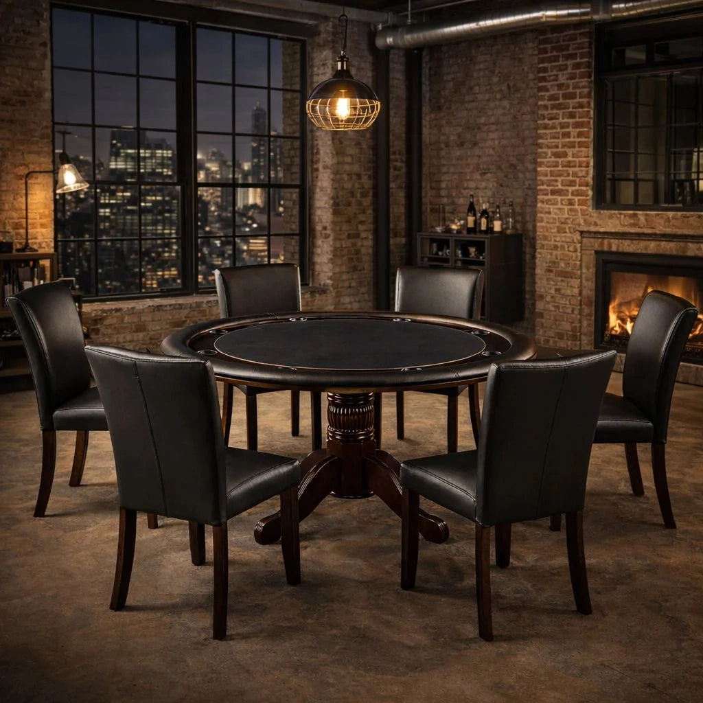 RAM Game Room Game &amp; Dining Table in Chestnut set - Home Bars USA