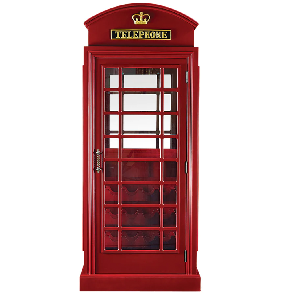 RAM Game Room Old English Telephone Booth Wine Cabinet - Home Bars USA