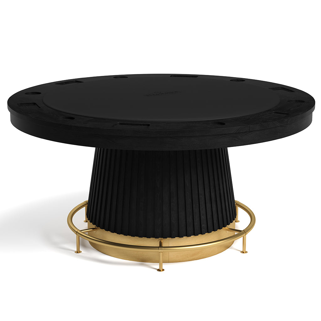 RAM Game Room Prohibition 60&quot; Poker Table Foot Rail in Polished Brass full - Home Bars USA