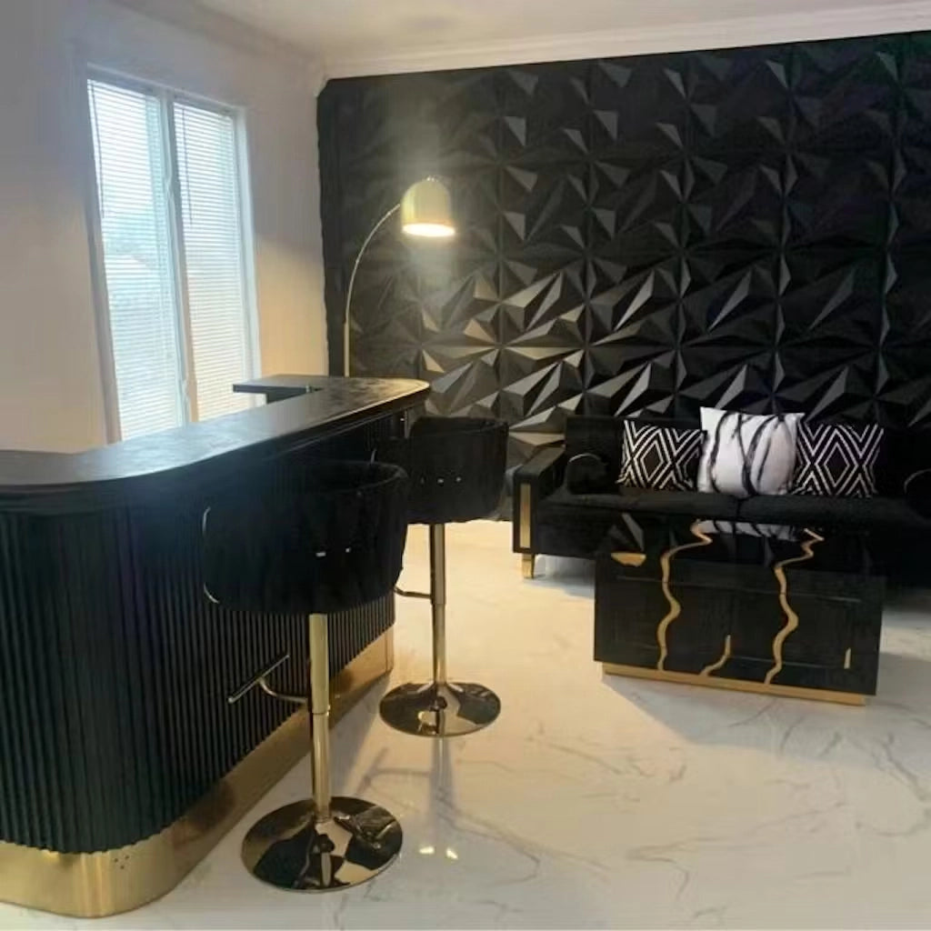 RAM Game Room Prohibition 84" Bar in Matte Black real photo from a customer - Home Bars USA