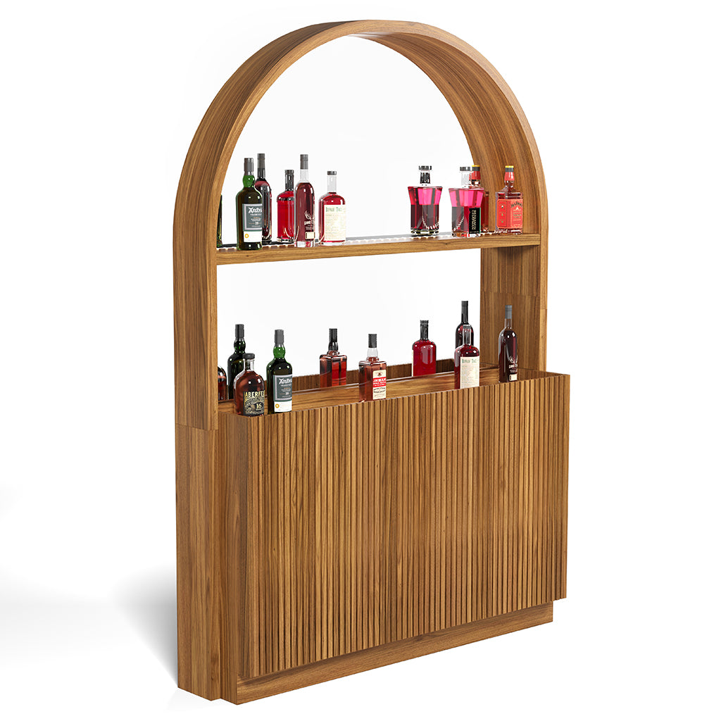 RAM Game Room Prohibition Back Bar in Matte Walnut - Home Bars USA