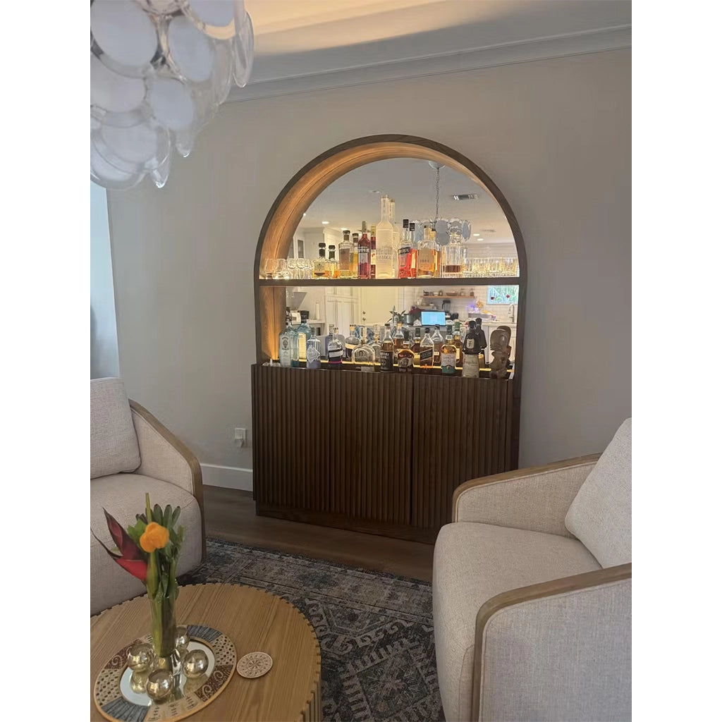 RAM Game Room Prohibition Back Bar in Matte Walnut real photo from a customer - Home Bars USA