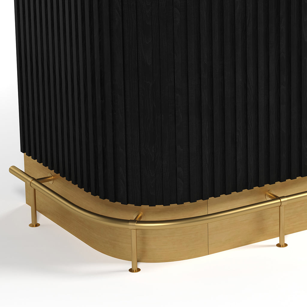 RAM Game Room Prohibition Bar Foot Rail in Polished Brass - Home Bars USA