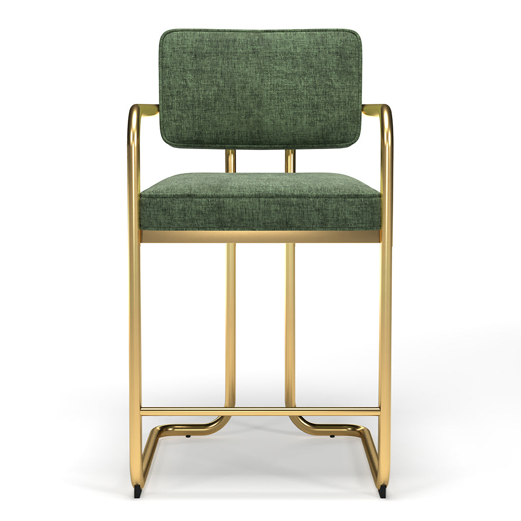 RAM Game Room Prohibition Bar Stool in Vintage Green front - Home Bars USA